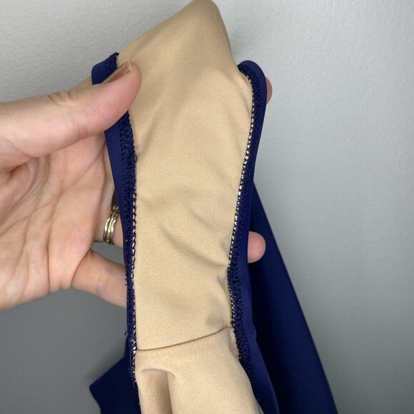 J. Crew Factory One-Piece Cutout Swim Suit With Bow in Blue and Green Size S - Picture 6 of 7